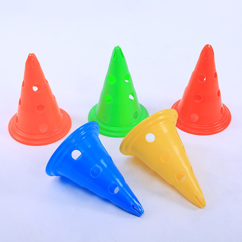 Marking Bucket 30cm Round Bottom Hole Football Training Auxiliary Obstacle Marker Cone Bucket Children's Physical Fitness Equipment