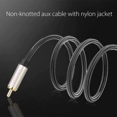 Зеленый RCA к 3.5 джек AUX аудио кабель стерео коаксиальный