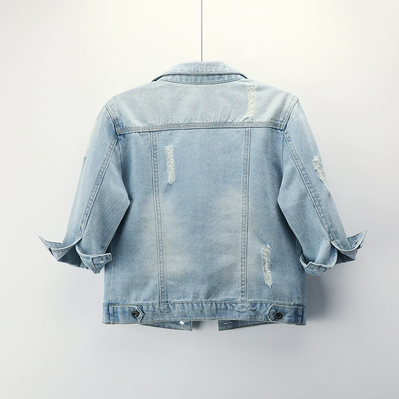 (Cross-border trading), short fitted denim jacket, Korean style, plus size