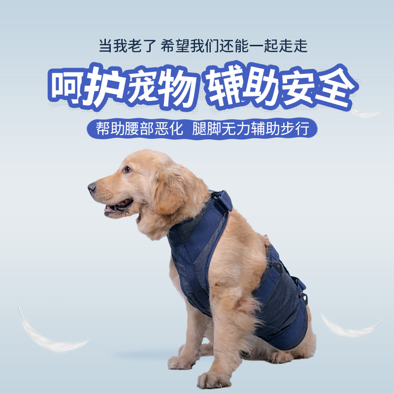 亚马逊跨境宠物狗狗牵引带 高龄犬走路手提辅助胸背带 狗狗辅助服