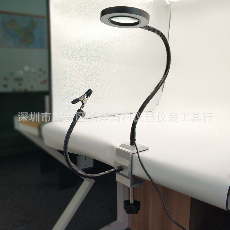 伊派万向金属臂焊台夹具 带放大镜万向金属臂 电子电路板维修夹具
