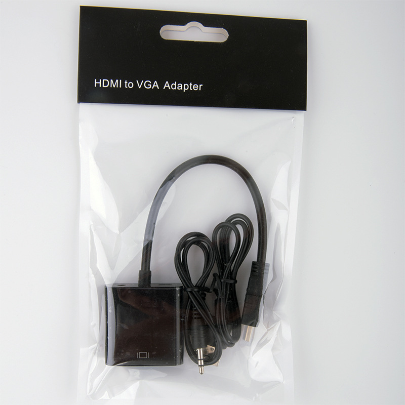 Transfronterizo HDMI a VGA cable con fuente de alimentación de audio 1080p cable adaptador portátil HD Monitor conector