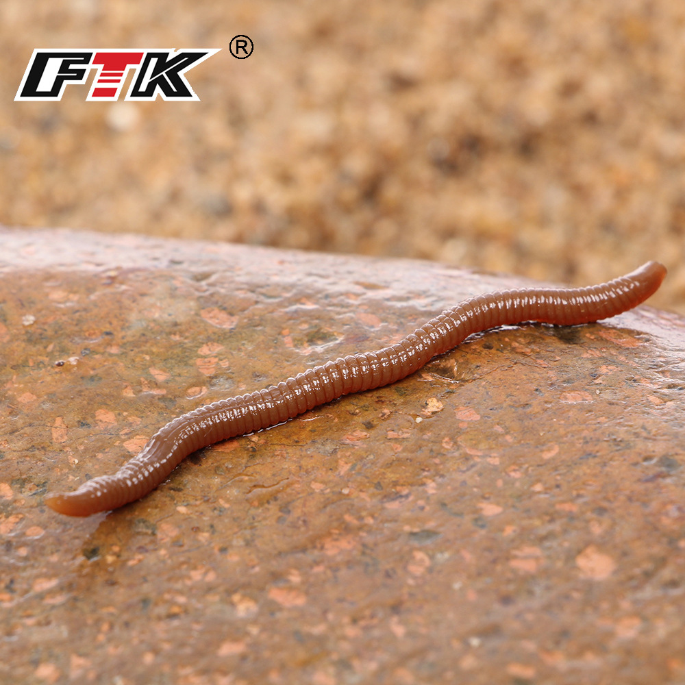 FTK lombriz 30 fideos flotantes gusano 7,5 cm gusano rojo Luya cebo suave cebo de pescado gusanos transfronterizos al por mayor