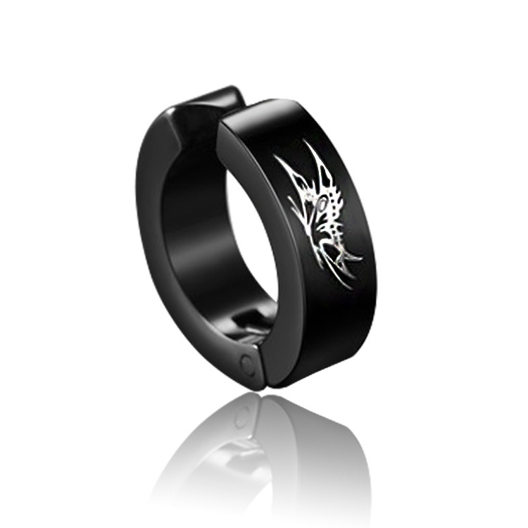 Coreano negro punk pendientes para hombres no es fácil de alergia pendientes sin agujeros de orejas pendientes de acero de titanio pendientes de orejas para hombres