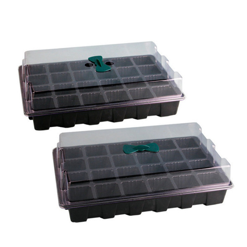 Cross-border 24-hole seedling tray, breathable covered succulent seed germination pot, 12-grid sowing seedling box, seedling pot