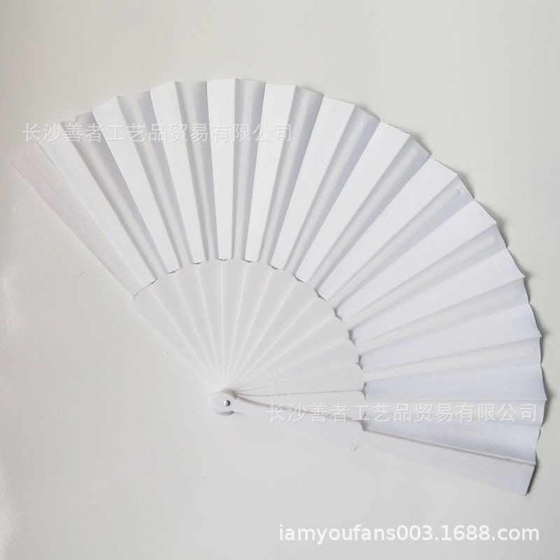 Ventilador fresco de verano, ventilador plegable de plástico de color caramelo, 13 colores, puede imprimir imágenes, ventilador publicitario