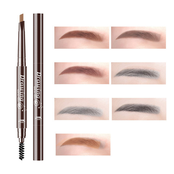 DNM Single 7-color Double Triangle Eyebrow Pen One-character Eyebrow Beginners Naturally Easy to Upper Color Band Eyebrow Brush Cross-border Exclusive