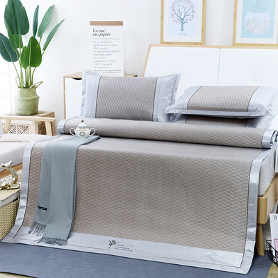 新款冰藤凉席1.5米1.8三件套加厚三明治冰丝席台州厂家直销|ru