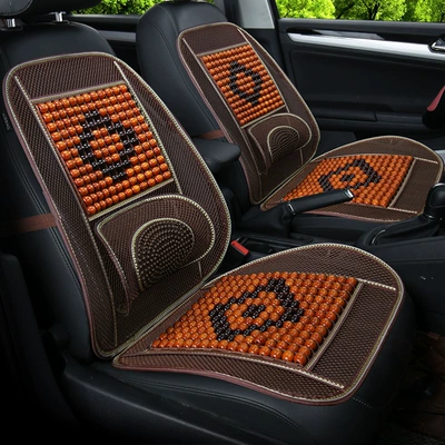 Wooden Bead Car Seat Cushions, Bamboo Seat: Cool pad - luxury-wooden-bead-coffee-with-waist
