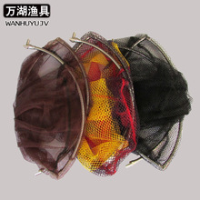 不锈钢抄网头网兜加深细眼小眼涂胶防挂三角折叠实心大物钓鱼渔具