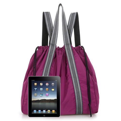  New Water-Repellent Shoulder Bag Women's Large Capacity Drawstring Lightweight Gym Bag Women's Multi-Purpose Casual Backpack