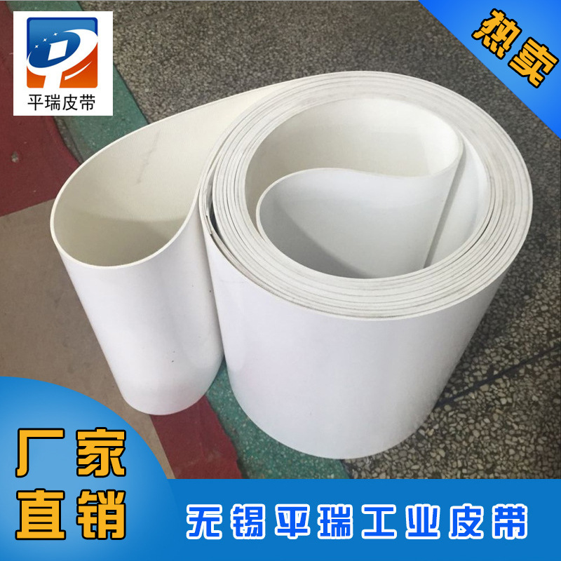 厂家供应 PU白色双面纤维输送皮带 食品工业输送带
