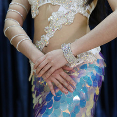 Belly Dance Accessories Arm Ring 2024 New Dance Performance Diamond Open Bracelet Diamond-Embedded Bracelet Water Diamond