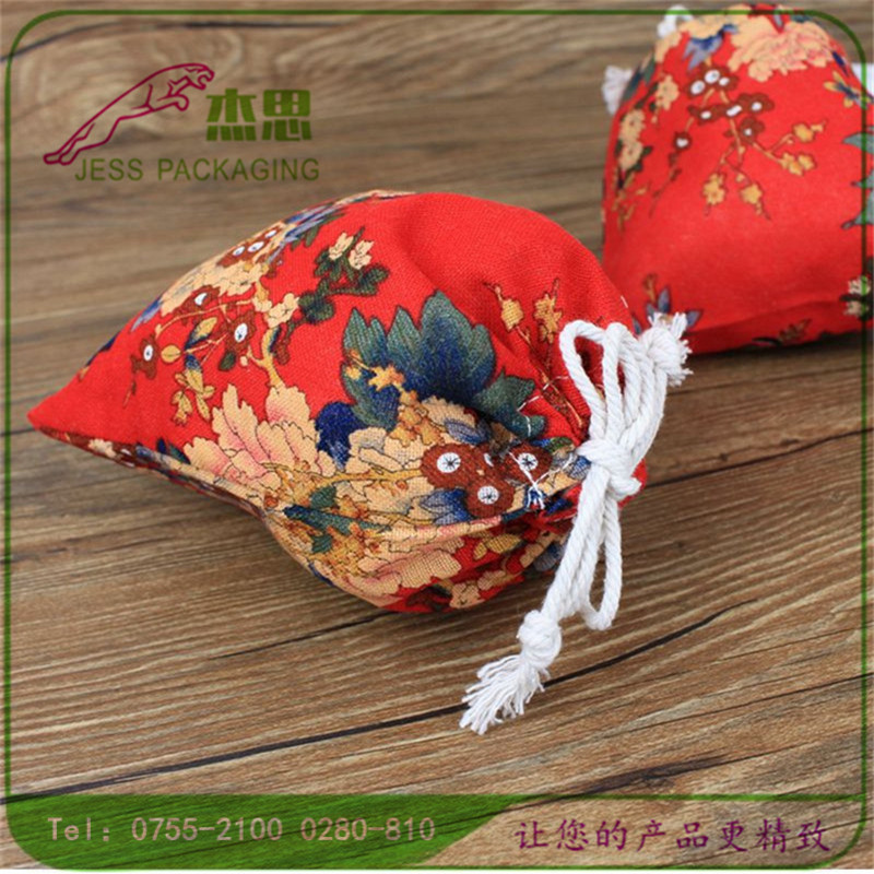 设计新款棉布黄金珠宝首饰礼品束口袋佛珠手镯珍珠收纳包量大从优