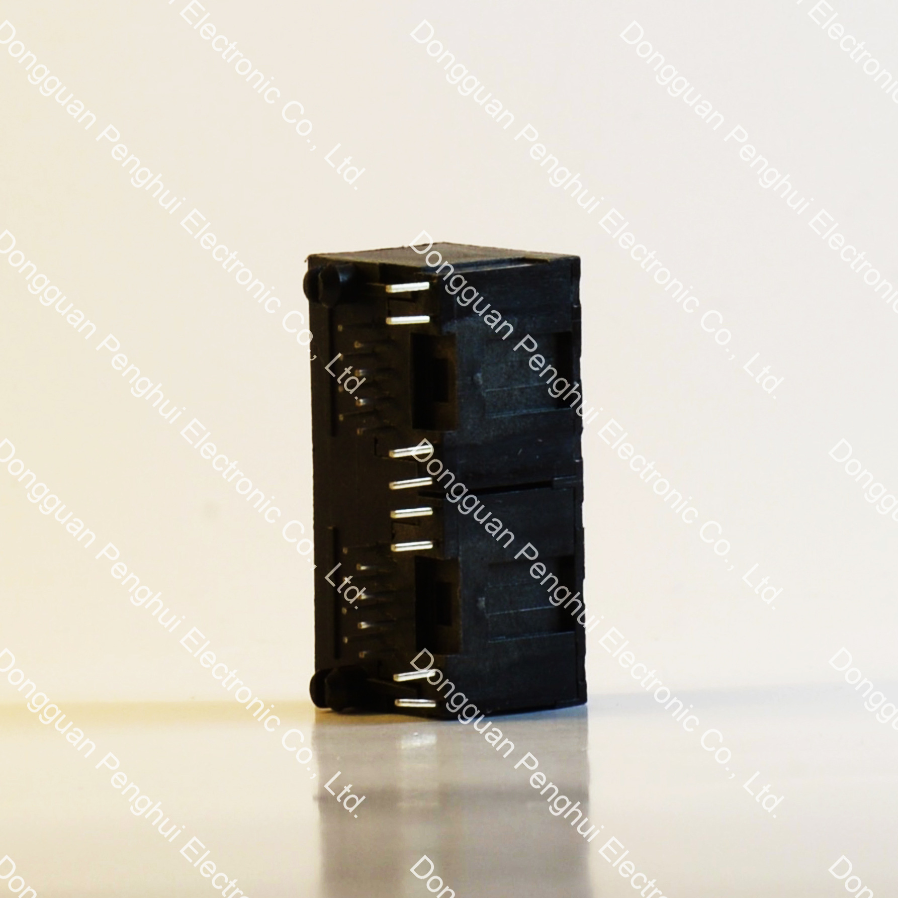 批发RJ45连接器 8P8C 带灯 90度 DIP 1×2 RJ45网络插座 52系列