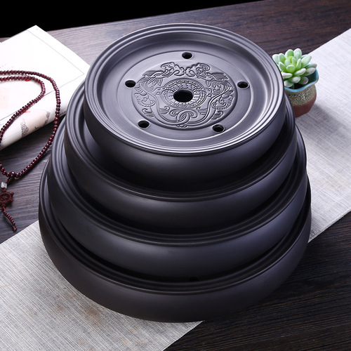 Chaoshan purple sand ceramic Kung Fu tea set, water storage dry brewing table tea tray, simple small small tea sea saucer for home living room