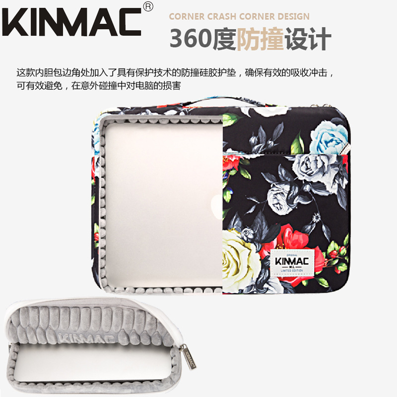 European and American Style 360-Degree Shockproof Corner Protector for Apple Laptops, 13-Inch Inner Sleeve, Waterproof 14-Inch Protective Case