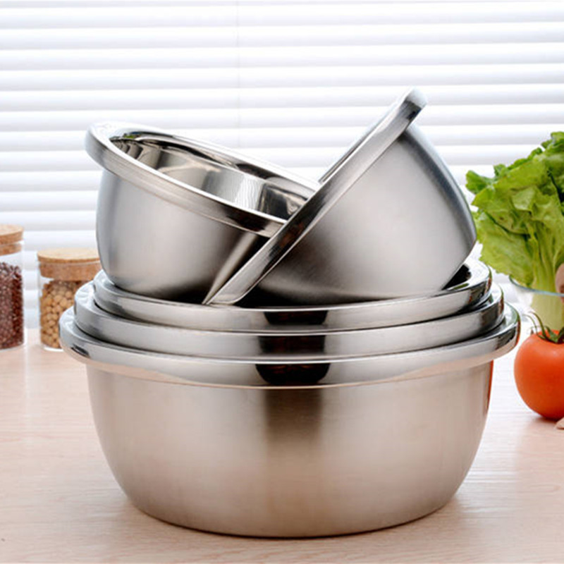 Factory wholesale 304 stainless steel basin thickened soup bowl non-magnetic Egg Bowl and noodle basin vegetable basin seasoning pot Factory wholesale 304 stainless steel basin thickened soup bowl non-magnetic Egg Bowl and noodle basin vegetable basin seasoning pot