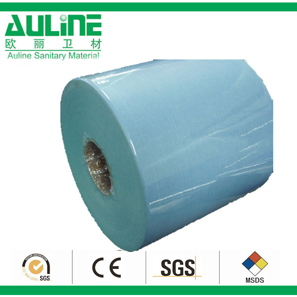 蓝色全染色木浆复合水刺无纺布 电子擦拭布工业擦拭清洁布