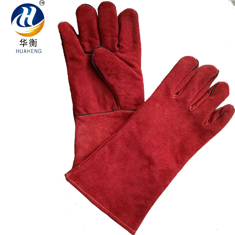 14寸牛皮电焊手套 劳保专用手套 双层劳保手套 焊接防护手套