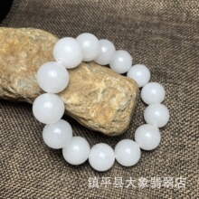 厂家批发玉石杂石石英岩玉仿翡翠挂件白玉金丝玉手链手串礼品11