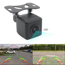 直销高清CCD方形带灯倒车后视摄像头外挂打孔通用车载后视镜