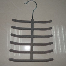 双排多层鱼骨晾衣架 防滑植绒领带收纳架 成人家用鱼骨晾衣架