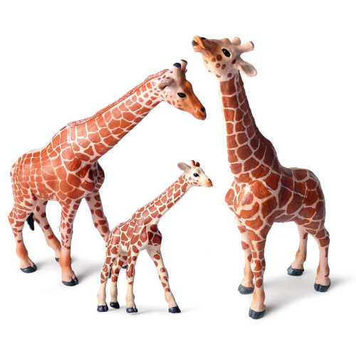 Cross-border science and education children's simulated wild animal model solid giraffe set cognitive home furnishing toys