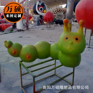 玻璃钢毛毛虫雕塑 昆虫雕塑动物摆件 公园绿地景观 厂家定制