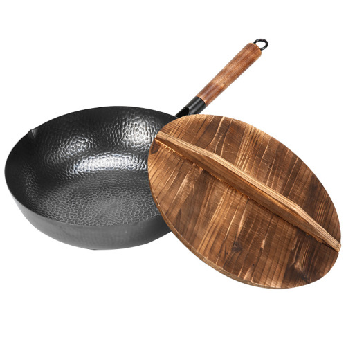 Manufacturer supplies non-stick uncoated wok Zhangqiu old-fashioned iron pot household gift cast iron pot forged ancient iron pot