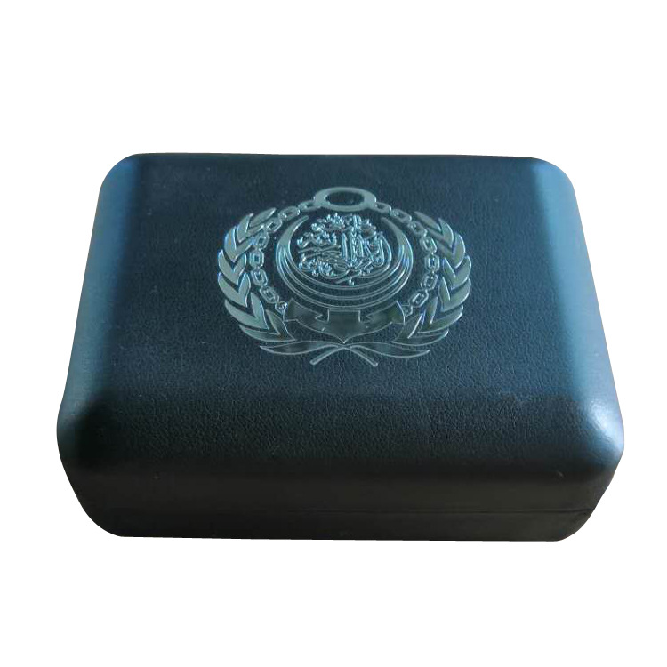 翻盖PU皮盒金属饰品包装盒徽章纪念品袖扣铁盒伴手礼定制礼品盒