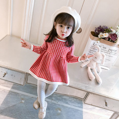 ins 2024 spring Korean style knitted dress 0-3 years old baby long-sleeved sweater one piece dropshipping