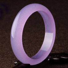 石英岩玉紫罗兰扁条手镯紫色芙蓉石圆条玉石镯子会销礼品直播货源