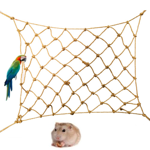 Parrot climbing net, rough hemp rope bird toy, universal hamster small pet climbing net