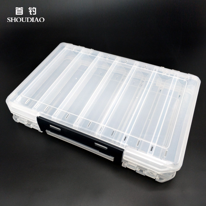 Cross -border double -sided road bait box hand ticked fish bait box large wood shrimp fake bait box double -layer wood shrimp bait box fishing gear 3