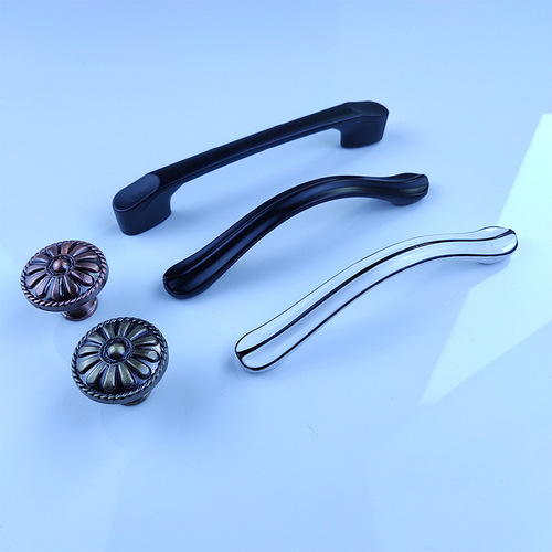 European bronze aluminum alloy furniture handle cabinet drawer modern simple handle wholesale cabinet door single hole handle