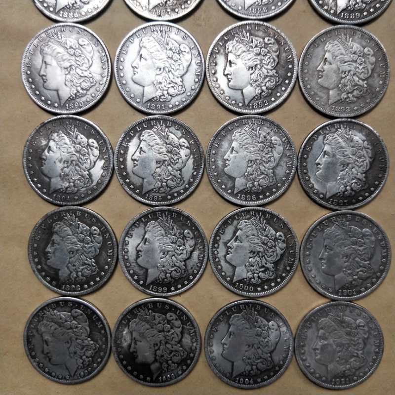 Brass Copper Core 26.7 Grams or More Silver Dollar 28 Types of Year Numbers American Morgan Coins Mixed Batch Can Blow Moore Coins Morgan Brass Copper Core 26.7 Grams or More Silver Dollar 28 Types of Year Numbers American Morgan Coins Mixed Batch Can Blow Moore Coins Morgan