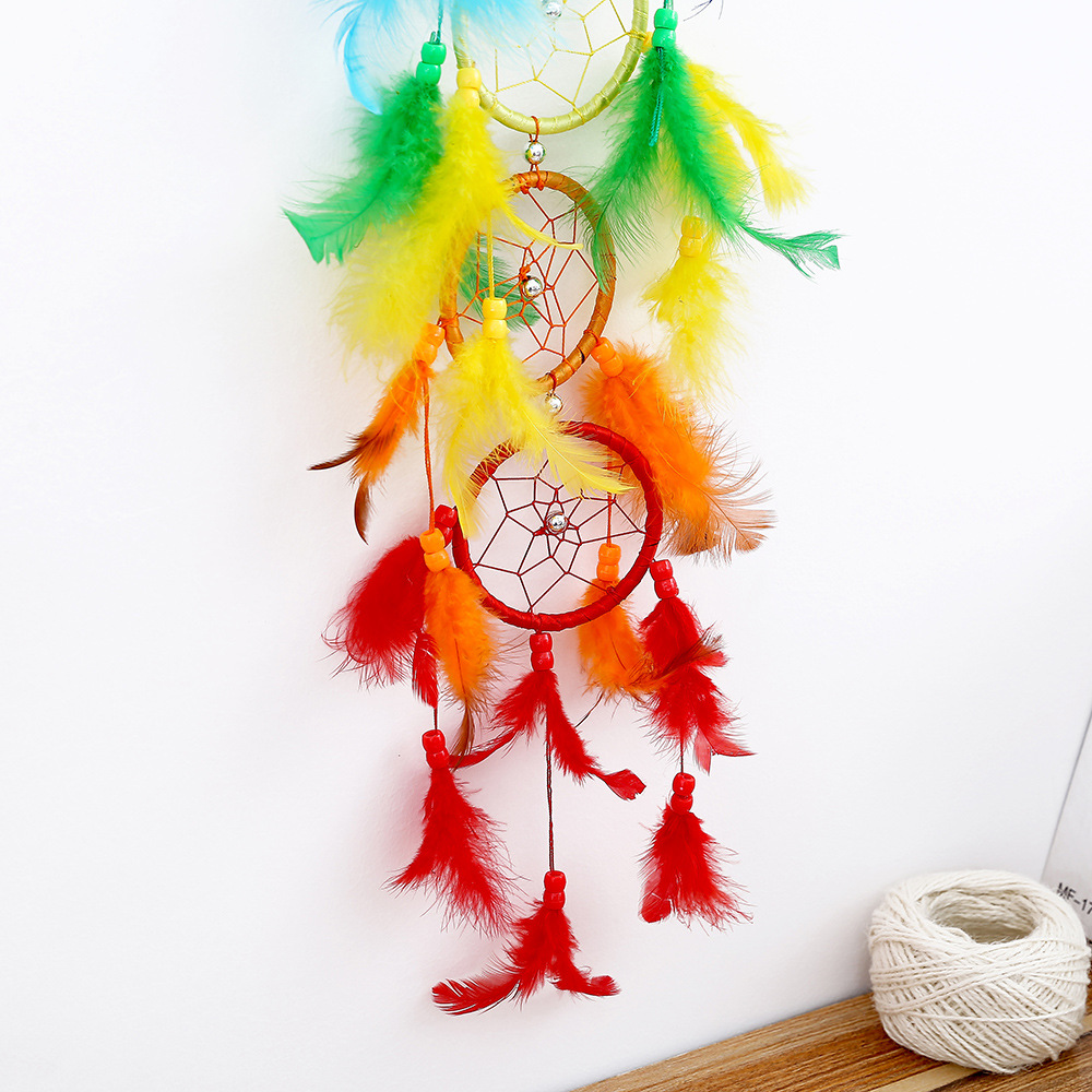 Creative Colorful Dream Catcher Handmade Indoor Hanging Decoration Home Decor Craft Wind Chime_voghion.com