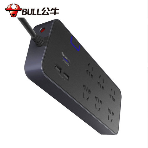 Bull anti-surge socket mobile phone charging smart plug-in strip GN-H306u wiring Bull USB plug