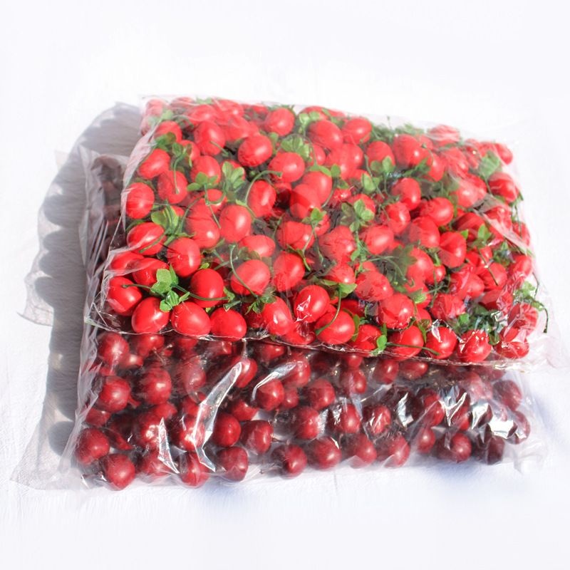 仿真圣女果蓝莓果红果水果模型道具室内装饰装饰品假水果摆件