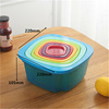 Colorful square round kitchen, plastic storage box