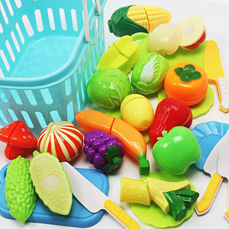 과일 및 야채 + 핸드 바스켓 26 개 세트 (과일 및 야채 랜덤 15 개)