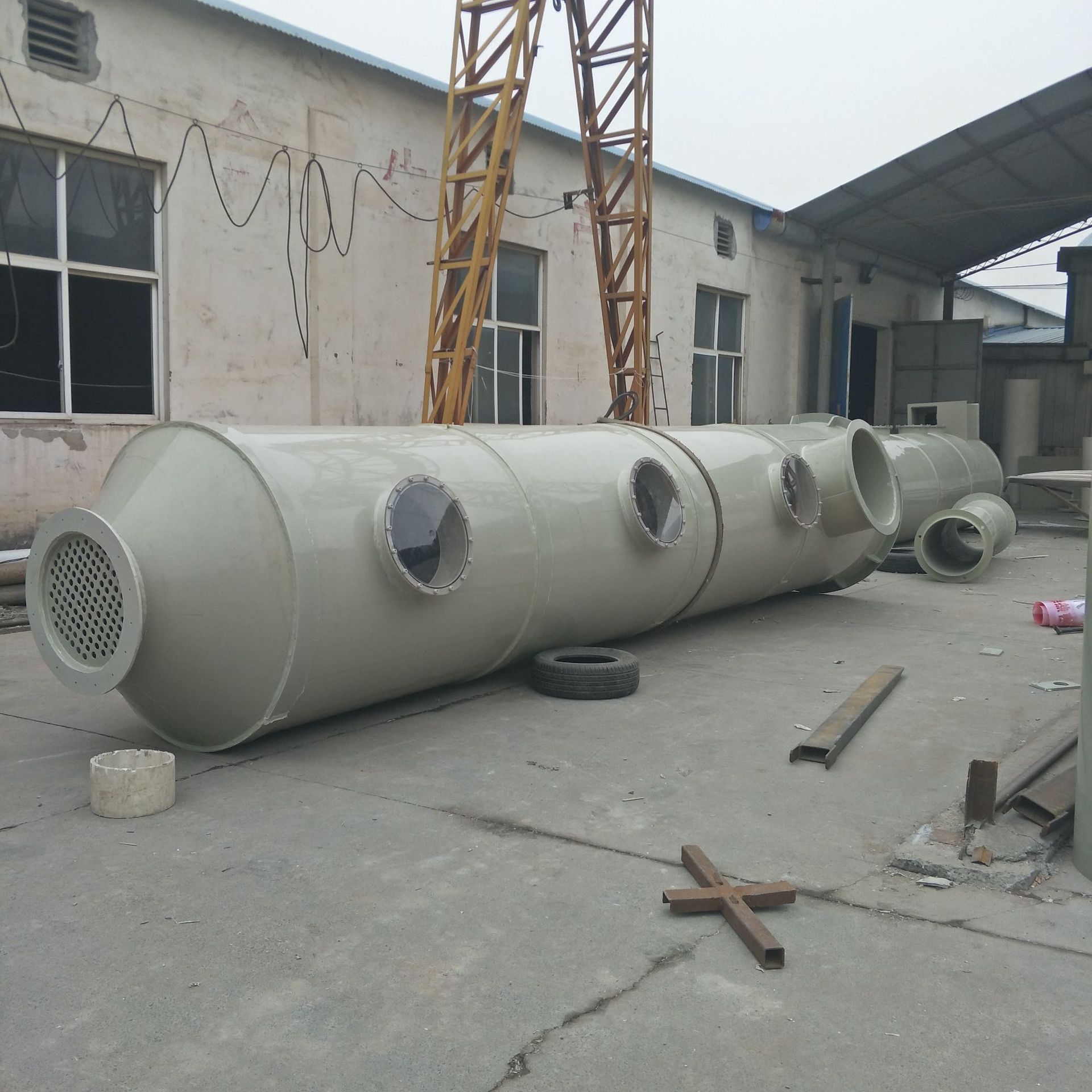 耐酸碱环保PP喷淋塔实验室酸雾脱硫洗涤塔工业有机废气除臭净化塔