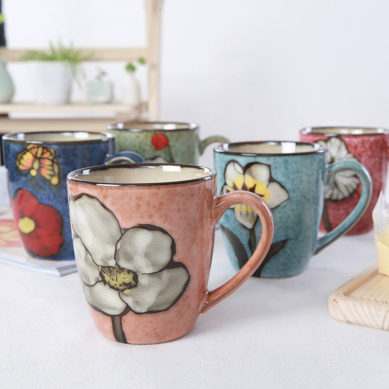 Юйцюань Ceramic Factory прямые продажи Личность Ретро Корейский ручной рисунок Креативная Метка Чашка Простая кружка керамическая чашка