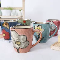 Юйцюань Ceramic Factory прямые продажи Личность Ретро Корейский ручной рисунок Креативная Метка Чашка Простая кружка керамическая чашка