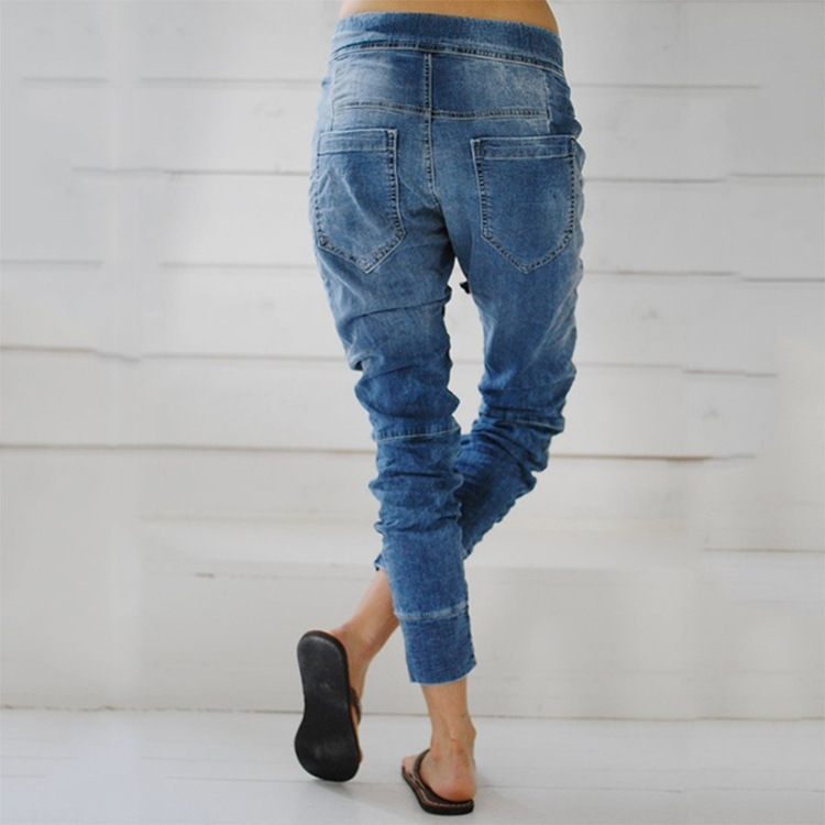 Direkter Kauf von Damen-Jeanshosen mit Bindebändern, Harun-Hosen_voghion.com