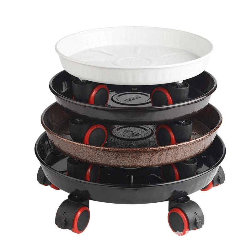 Прямые поставки с фабрики съемный поднос для цветочного горшка круглый металлический универсальный колесный горшок база колесо роликовый Кронштейн для цветочного горшка