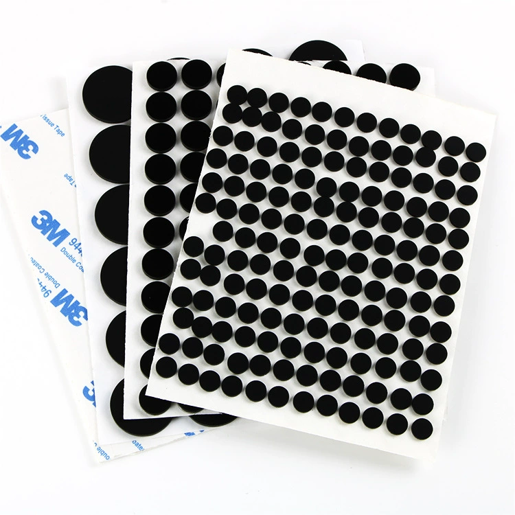 Круглые черные самоклеящиеся силиконовые накладки для мебели, столов и стульев, предотвращающие скольжение, износостойкие, звукопоглощающие.