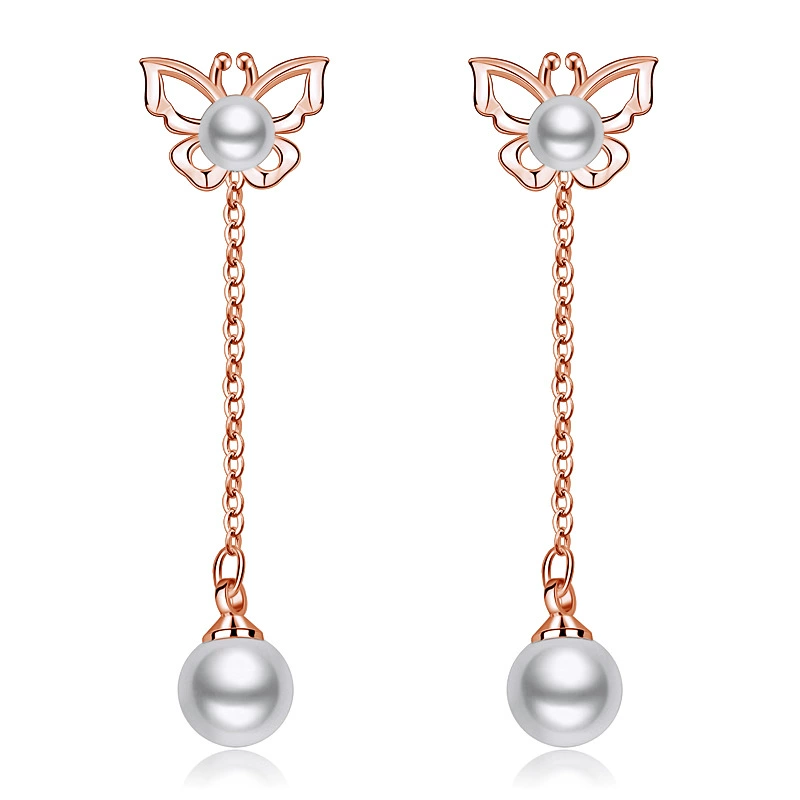 巧兰轩 Long earrings with tassels from pearl, accessory