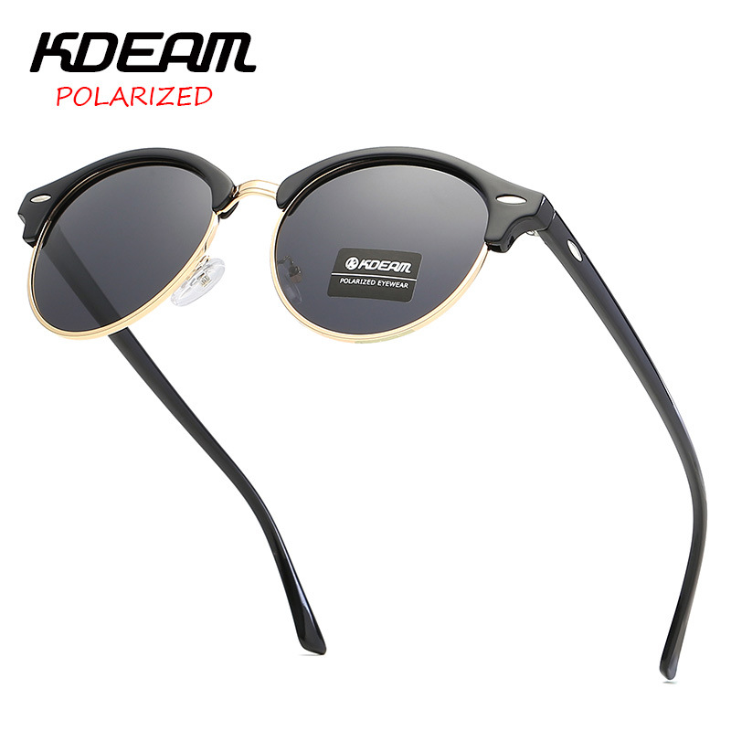 KDEAM classic circular half -frame men's sunglasses European and…
